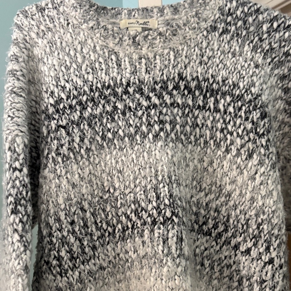 Cozy Knit Black and White Sweater